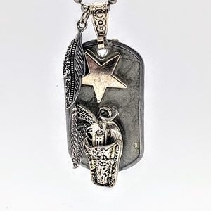 Tin Star Dog Tag Necklace
